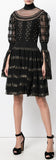 Black High Neck Embroidered Detail Dress