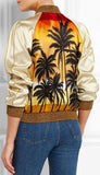 Palm Tree Printed Satin Jacket - DESIGNER INSPIRED FASHIONS