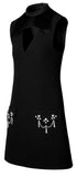 Black Embellished Faux-Pockets Sleeveless Mini Dress | DESIGNER INSPIRED FASHIONS