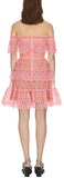 Off Shoulder Circle Floral Lace Dress