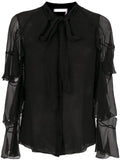 Black Frill Sleeve Blouse