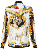 Native-Print Bead-Fringed Shirt