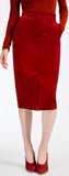 Red Velvet Midi Skirt