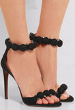 'Bomb' Studded Suede Sandals in Beige or Black - DESIGNER INSPIRED FASHIONS