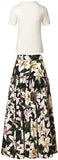 Embellished T-Shirt and Floral-Print Midi Skirt | DESIGNER INSPIRED FASHIONS