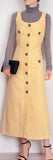 Button-Embellished Tweed Midi Dress