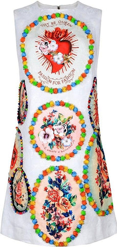 Pom Pom Embellished Mini Dress