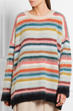Oversized Colorful Striped Knit Sweater - DESIGNER INSPIRED FASHIONS