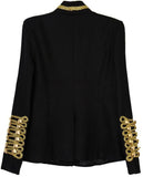 Chain Embellished Jacket in Black - DESIGNER INSPIRED FASHIONS