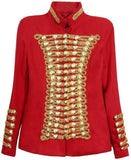 Chain Embellished Jacket in Red - DESIGNER INSPIRED FASHIONS