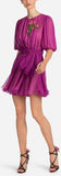 Ruched Mini Dress with Applique
