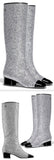 Glitter High Boots, Silver