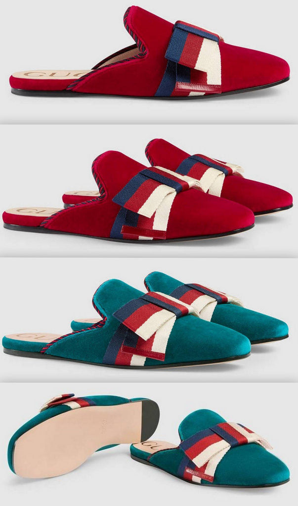 Velvet Slipper with Sylvie Bow