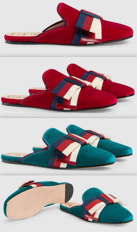 Velvet Slipper with Sylvie Bow