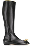 Pearl and Gem Embellished Calf Length Boots