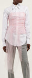 Gathered Tulle Bustier Poplin Shirt | DESIGNER INSPIRED FASHIONS