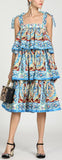Tile Print Tiered Sun Dress