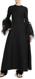 Feather-Trimmed Maxi Dress | DESIGNER INSPIRED FASHIONS