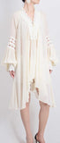 Asymmetrical Embroidered Ruffle Shirt-Dress