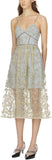 Floral Embroidered Mesh Midi Dress