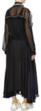 Sash-Tie-Neck Ruffle Dress