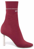 Sock Jersey Stretch Ankle Boots in Black or Red - DESIGNER INSPIRED FASHIONS