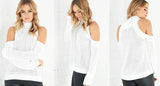 Cold-Shoulder Knit Sweater - (Various Colors to Choose From) - DESIGNER INSPIRED FASHIONS