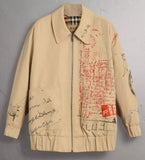 Postcard Print Tropical Gabardine Harrington Jacket
