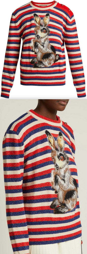 Striped Wool-Blend Rabbit Sweater