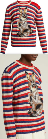 Striped Wool-Blend Rabbit Sweater