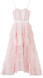 Pink Tiered sleeveless Tulle Dress