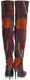 'Allison' Patchwork Over-the-Knee Suede Boot, Oxblood - DESIGNER INSPIRED FASHIONS