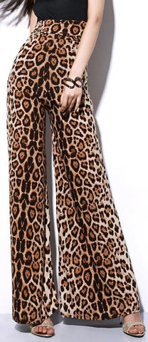 Leopard Print Flared Pants - DESIGNER INSPIRED FASHIONS