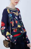Garden Embroidered Knit Sweater - DESIGNER INSPIRED FASHIONS