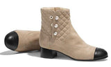 Suede and Leather Short Boots