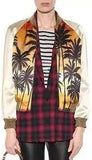 Palm Tree Printed Satin Jacket - DESIGNER INSPIRED FASHIONS