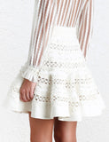 Double-breasted Crochet-Paneled Linen Jacket & Havoc Corded Skirt