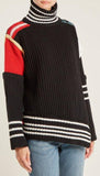 Patchwork High-Neck Sweater