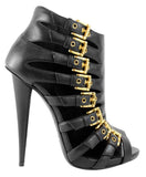 Black Peep-Toe Alien Booties
