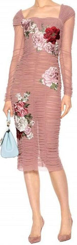 Floral-Embroidered Tulle Dress | DESIGNER INSPIRED FASHIONS