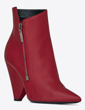Niki Wedge Bootie in Leather - Red