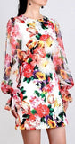 Mixed Floral Print Mini Dress