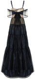 Netted Overlay A-Line Tulle Gown | DESIGNER INSPIRED FASHIONS