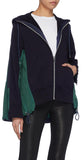Color-Block Contrast-Back Zip Hoodie, Navy/Green
