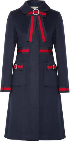 Embellished Grosgrain-Trimmed Coat | DESIGNER INSPIRED FASHIONS