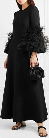 Feather-Trimmed Maxi Dress | DESIGNER INSPIRED FASHIONS