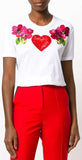 Floral Heart Appliqué T-shirt