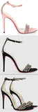 Suede Sandals with Crystals - Pink or Black