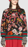 Garden Exclusive Printed Sweatshirt in Black - DESIGNER INSPIRED FASHIONS