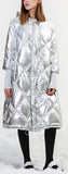 Metallic Puffer Coat with Knit Cuffs